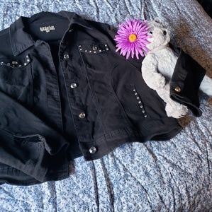 Earl Jean Cropped Plus Sz Jean Jacket